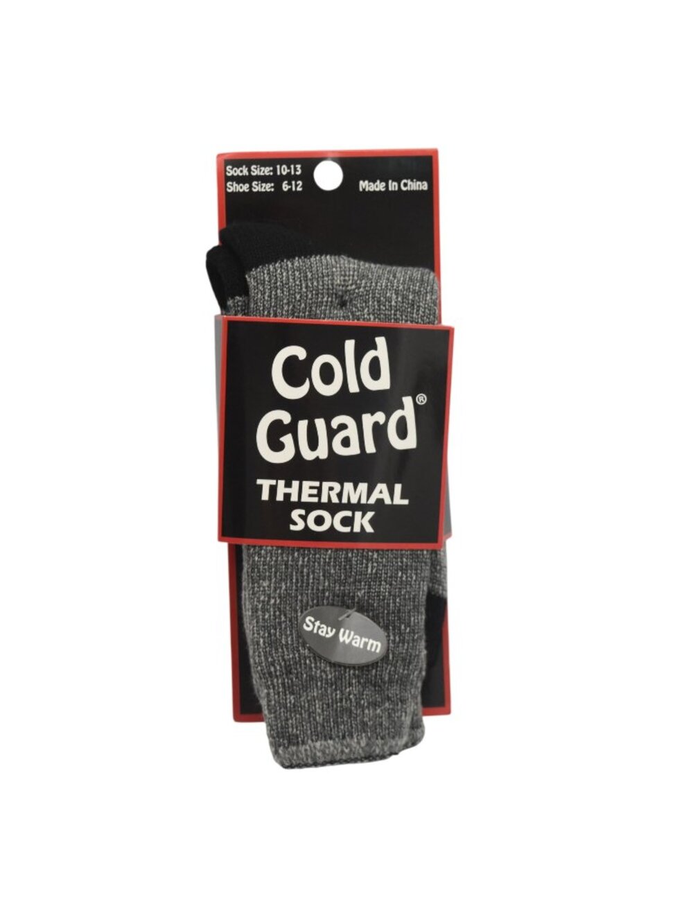 Cold Guard Thermal Socks Black Gray Crew Warm Moisture Repelling Size 10 13 New